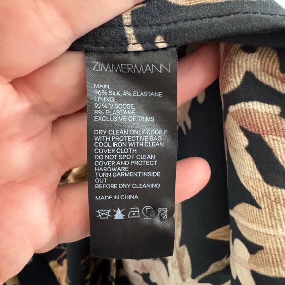 Zimmermann Unbridled Basque Mini Dress Black Floral, size "1" (size small) - Picture 5 of 9